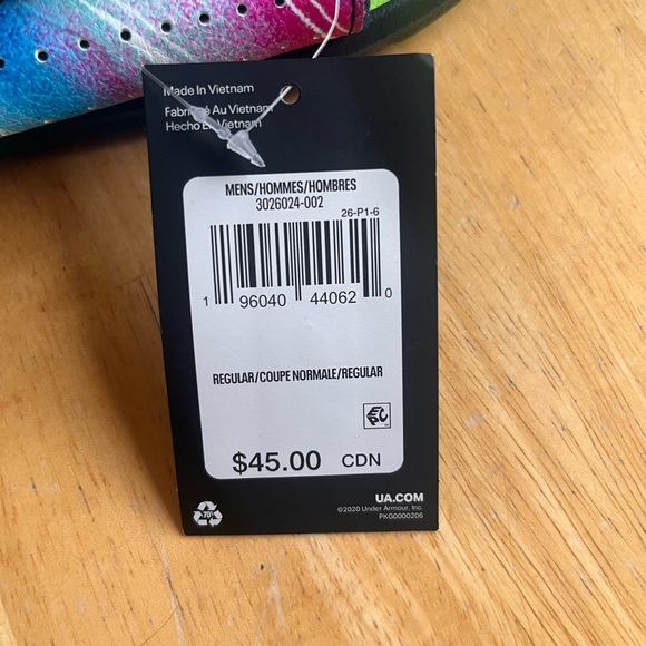 Under armour men’s size 10 colourful Velcro slip on sandals new - Picture 2 of 3